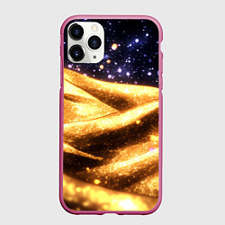 Чехол iPhone 11 Pro матовый Золотая текстура и синее небо
