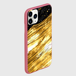 Чехол iPhone 11 Pro матовый Золотой текстурный фон, цвет: 3D-малиновый — фото 2