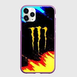 Чехол iPhone 11 Pro матовый Monster energy огненные краски