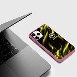 Чехол iPhone 11 Pro матовый Opel огненный стиль, цвет: 3D-малиновый — фото 2