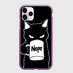 Чехол iPhone 11 Pro матовый Angry black cat nope, цвет: 3D-фиолетовый