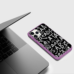 Чехол iPhone 11 Pro матовый Абракадабра абстрактная каллиграфия, цвет: 3D-фиолетовый — фото 2