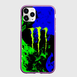 Чехол iPhone 11 Pro матовый Monster energy кислотный огонь