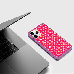 Чехол iPhone 11 Pro матовый Skzoo pattern pink, цвет: 3D-фиолетовый — фото 2