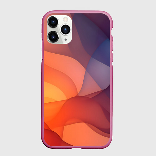 Чехол iPhone 11 Pro матовый Летящая вуаль / 3D-Малиновый – фото 1