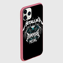 Чехол iPhone 11 Pro матовый Metallica group - thrash metal style, цвет: 3D-малиновый — фото 2