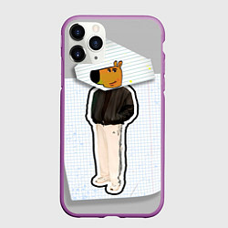 Чехол iPhone 11 Pro матовый Чиловый парень - свидетель мем, цвет: 3D-фиолетовый
