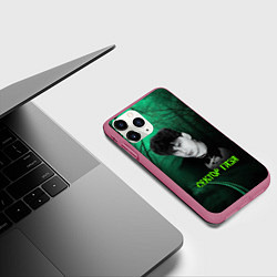 Чехол iPhone 11 Pro матовый Сектор газа зеленый фон, цвет: 3D-малиновый — фото 2