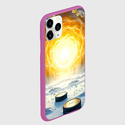 Чехол iPhone 11 Pro матовый Шайбы в лесу, цвет: 3D-фиолетовый — фото 2