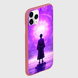Чехол iPhone 11 Pro матовый Айкидоист на фиолетовом, цвет: 3D-малиновый — фото 2