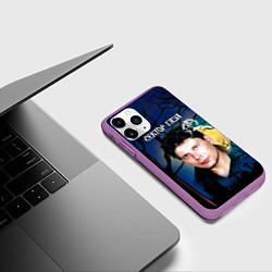 Чехол iPhone 11 Pro матовый Юрий Хой полнолуние, цвет: 3D-фиолетовый — фото 2