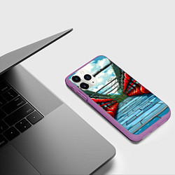 Чехол iPhone 11 Pro матовый Зал Муай Тай, цвет: 3D-фиолетовый — фото 2