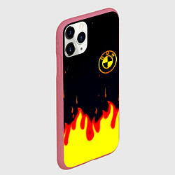 Чехол iPhone 11 Pro матовый BMW огненный, цвет: 3D-малиновый — фото 2