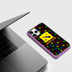 Чехол iPhone 11 Pro матовый Dota pattern witcher, цвет: 3D-фиолетовый — фото 2