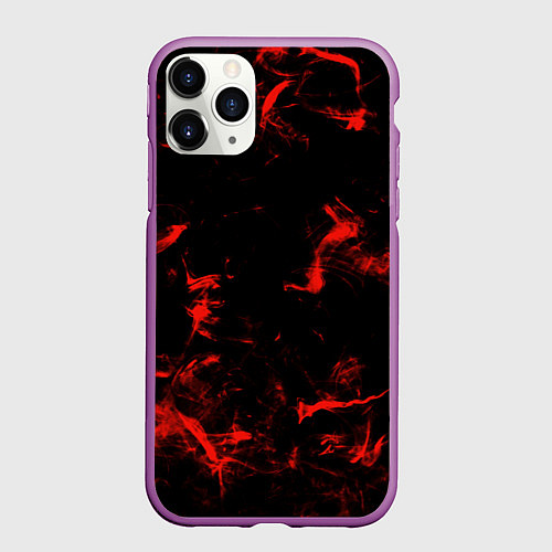 Чехол iPhone 11 Pro матовый Color red black / 3D-Фиолетовый – фото 1