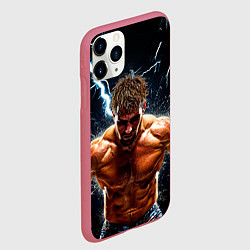 Чехол iPhone 11 Pro матовый Рестлер в молниях, цвет: 3D-малиновый — фото 2