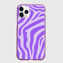 Чехол iPhone 11 Pro матовый Лавандовый тигровый паттерн