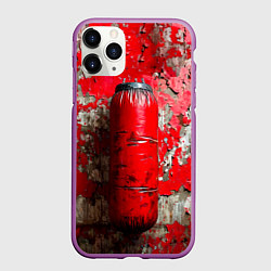 Чехол iPhone 11 Pro матовый Красная боксерская груша, цвет: 3D-фиолетовый