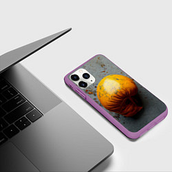Чехол iPhone 11 Pro матовый Желтая боксерская перчатка, цвет: 3D-фиолетовый — фото 2