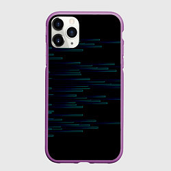 Чехол iPhone 11 Pro матовый Color blue black strip, цвет: 3D-фиолетовый