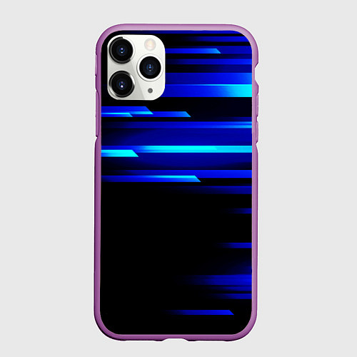 Чехол iPhone 11 Pro матовый Color blue black / 3D-Фиолетовый – фото 1