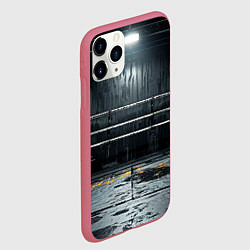 Чехол iPhone 11 Pro матовый Черный ринг, цвет: 3D-малиновый — фото 2