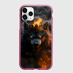Чехол iPhone 11 Pro матовый Волк в огне