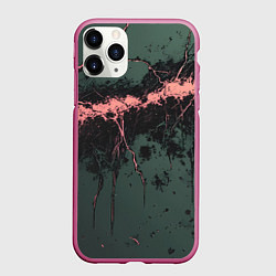 Чехол iPhone 11 Pro матовый Гранж потертая текстура, цвет: 3D-малиновый