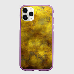 Чехол iPhone 11 Pro матовый Золотая ржавая текстура, цвет: 3D-фиолетовый
