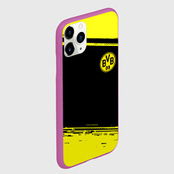 Чехол iPhone 11 Pro матовый Borussia жёлтые полосы, цвет: 3D-фиолетовый — фото 2