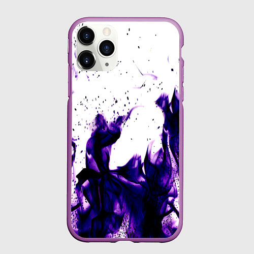 Чехол iPhone 11 Pro матовый Фиолетовый огонь текстура / 3D-Фиолетовый – фото 1