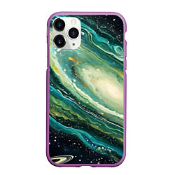 Чехол iPhone 11 Pro матовый Зеленая вселенная