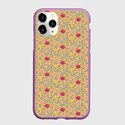 Чехол iPhone 11 Pro матовый Паттерн векторные цветочки