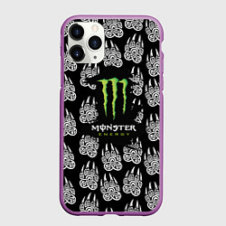 Чехол iPhone 11 Pro матовый Monster energy медвежьи лапы