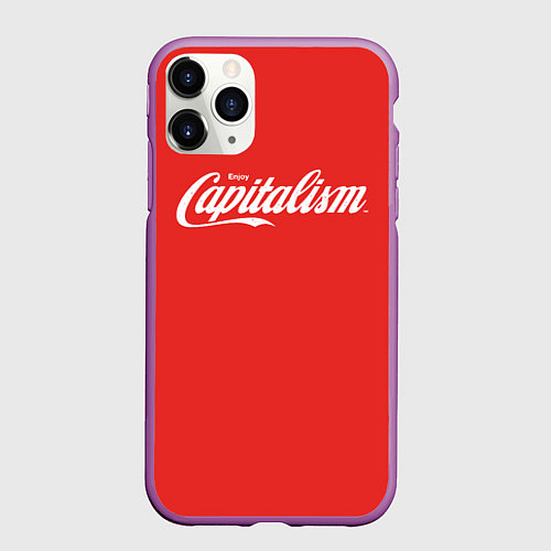 Чехол iPhone 11 Pro матовый Наслаждайтесь капитализмом / 3D-Фиолетовый – фото 1