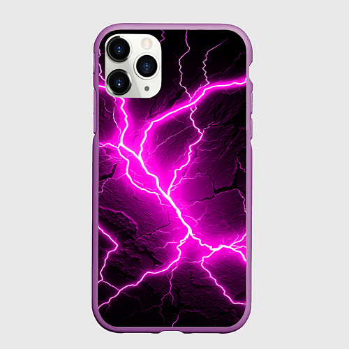 Чехол iPhone 11 Pro матовый The color is pink and black / 3D-Фиолетовый – фото 1
