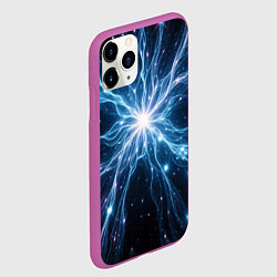 Чехол iPhone 11 Pro матовый Всплеск света и звезды - космическая абстракция, цвет: 3D-фиолетовый — фото 2