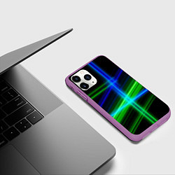 Чехол iPhone 11 Pro матовый Color blue black green, цвет: 3D-фиолетовый — фото 2