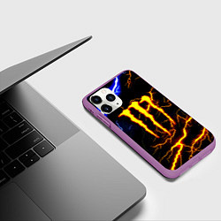 Чехол iPhone 11 Pro матовый Monster energy шторм, цвет: 3D-фиолетовый — фото 2