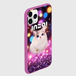 Чехол iPhone 11 Pro матовый Inzoi кошечка и логотип, цвет: 3D-фиолетовый — фото 2