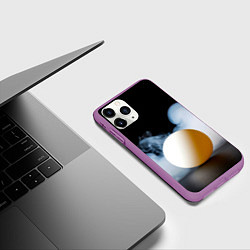 Чехол iPhone 11 Pro матовый Мяч для пинг понга в дыму, цвет: 3D-фиолетовый — фото 2