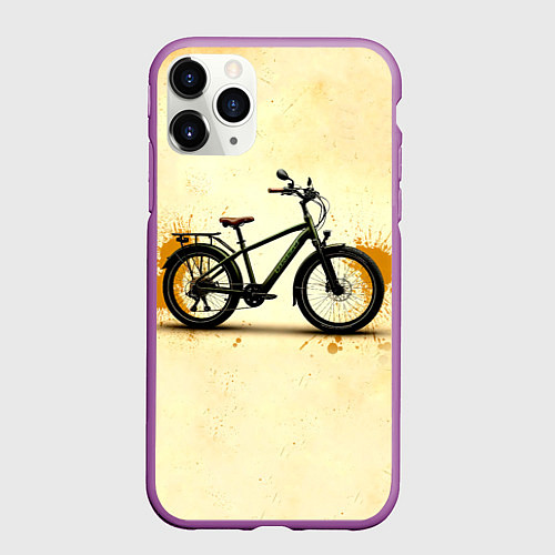 Чехол iPhone 11 Pro матовый Электровелосипед / 3D-Фиолетовый – фото 1