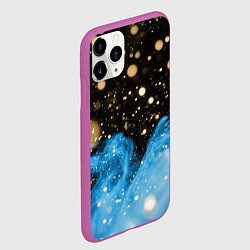 Чехол iPhone 11 Pro матовый Черно-синий абстрактный фон текстура, цвет: 3D-фиолетовый — фото 2