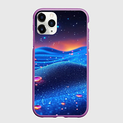 Чехол iPhone 11 Pro матовый Синяя дюна - текстура, цвет: 3D-фиолетовый