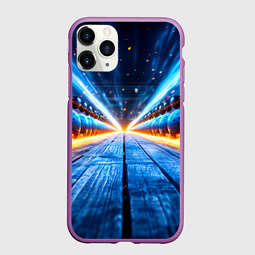 Чехол iPhone 11 Pro матовый Шары в огне / 3D-Фиолетовый – фото 1