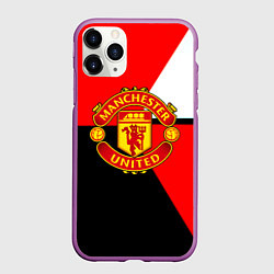 Чехол iPhone 11 Pro матовый Манчестер юнайтед геометрия линии, цвет: 3D-фиолетовый
