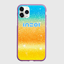 Чехол iPhone 11 Pro матовый Inzoi лого и блестки, цвет: 3D-фиолетовый