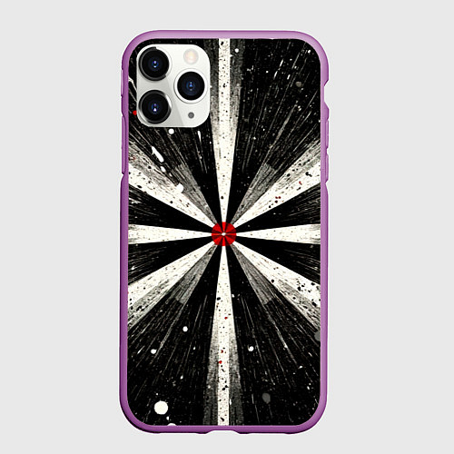 Чехол iPhone 11 Pro матовый Черная мишень / 3D-Фиолетовый – фото 1