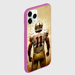 Чехол iPhone 11 Pro матовый Квотербек на бежевом, цвет: 3D-фиолетовый — фото 2