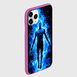 Чехол iPhone 11 Pro матовый Плавец в синем пламени, цвет: 3D-фиолетовый — фото 2